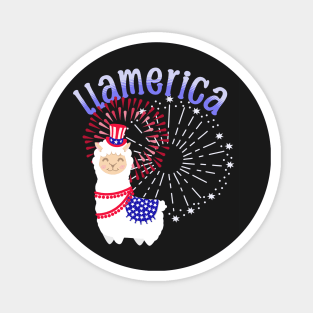 Llama American July 4th Magnet